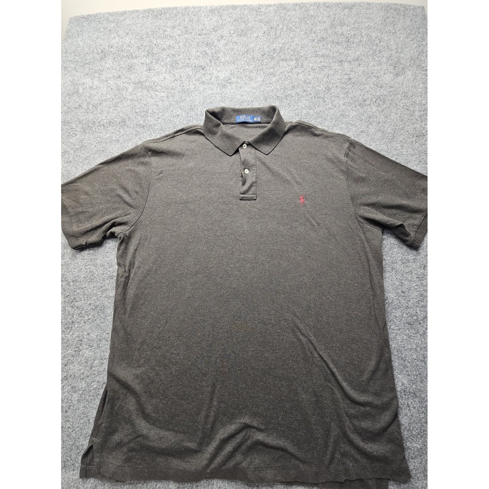 Polo Ralph Lauren Polo Shirt Mens XXL 2XLT Gray Short Sleeve - Picture 2 of 14
